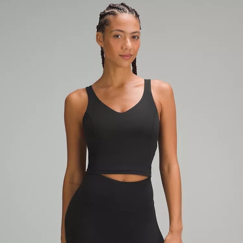lululemon athletica Black Cropped Tank Top